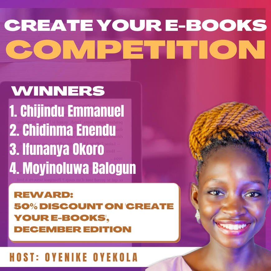Winners From Create Your Ebooks 1.0 Competition